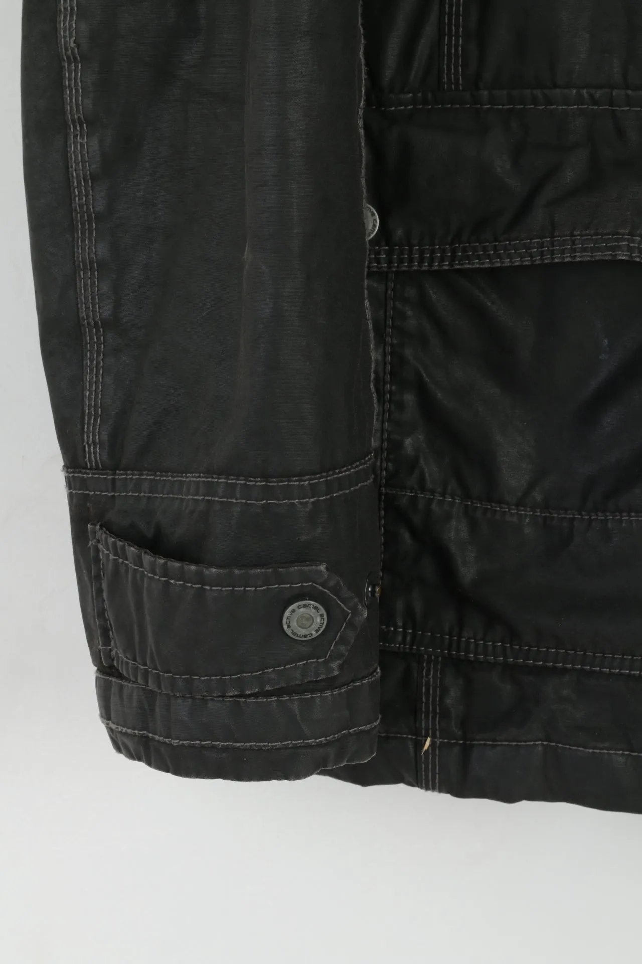 Camel Active Men 56 XL Jacket Black Cotton Wax Nature Challenge Outdoor Top