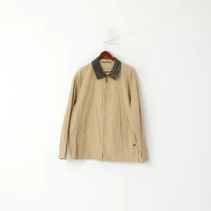 Camel Active Men XL Jacket Beige Cotton Classic Plain Safari Full Zip Top