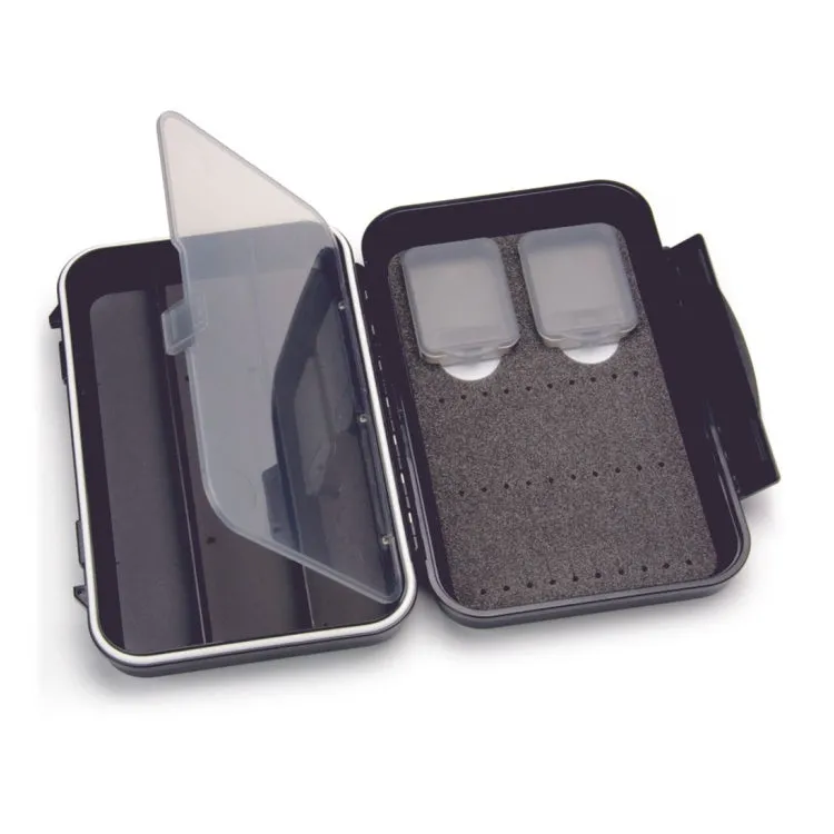 C&F Design 2-Row Waterproof Tube Fly Case With 3 Compartments - Medium - Black