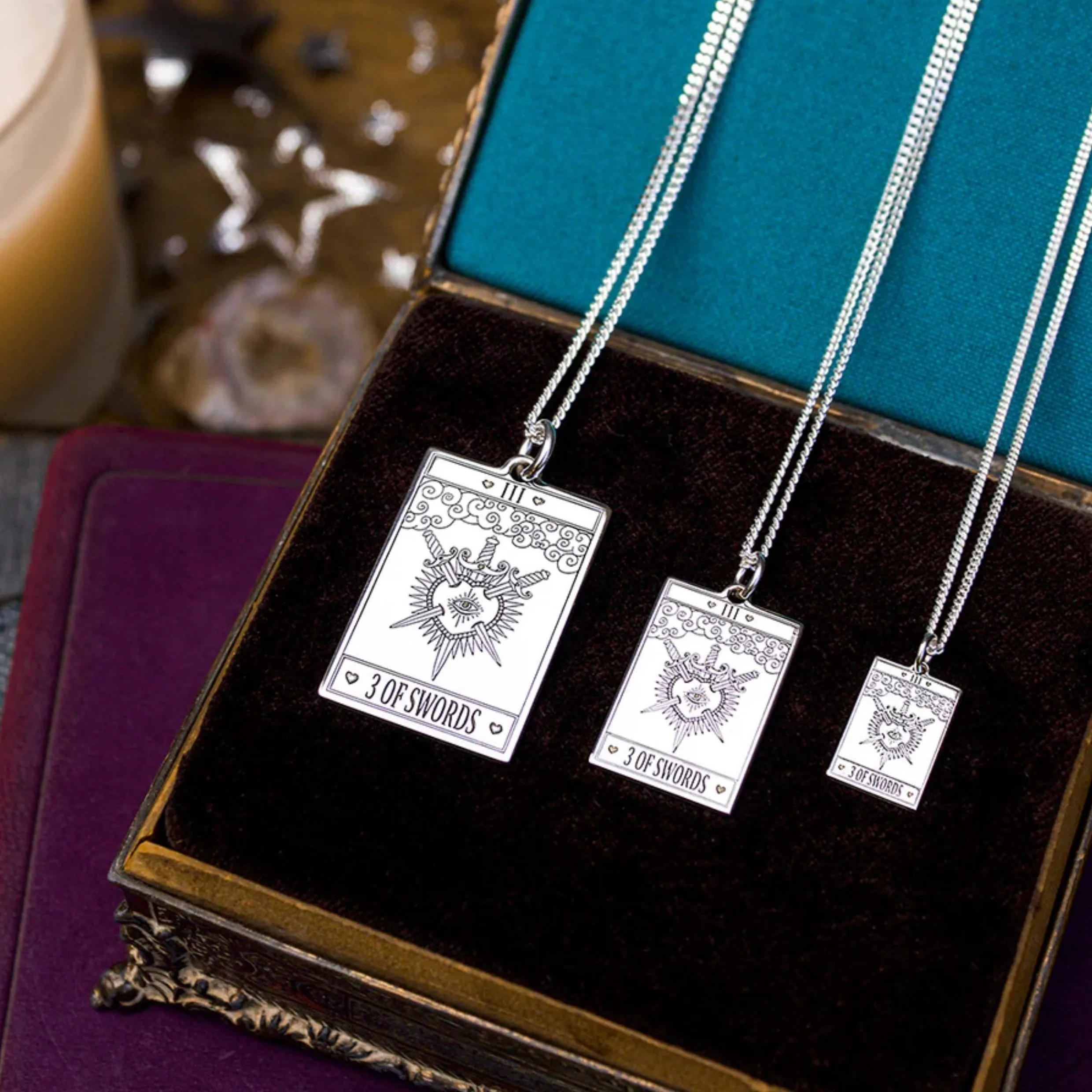 Carter Gore 3 of Swords Tarot Pendant Necklace