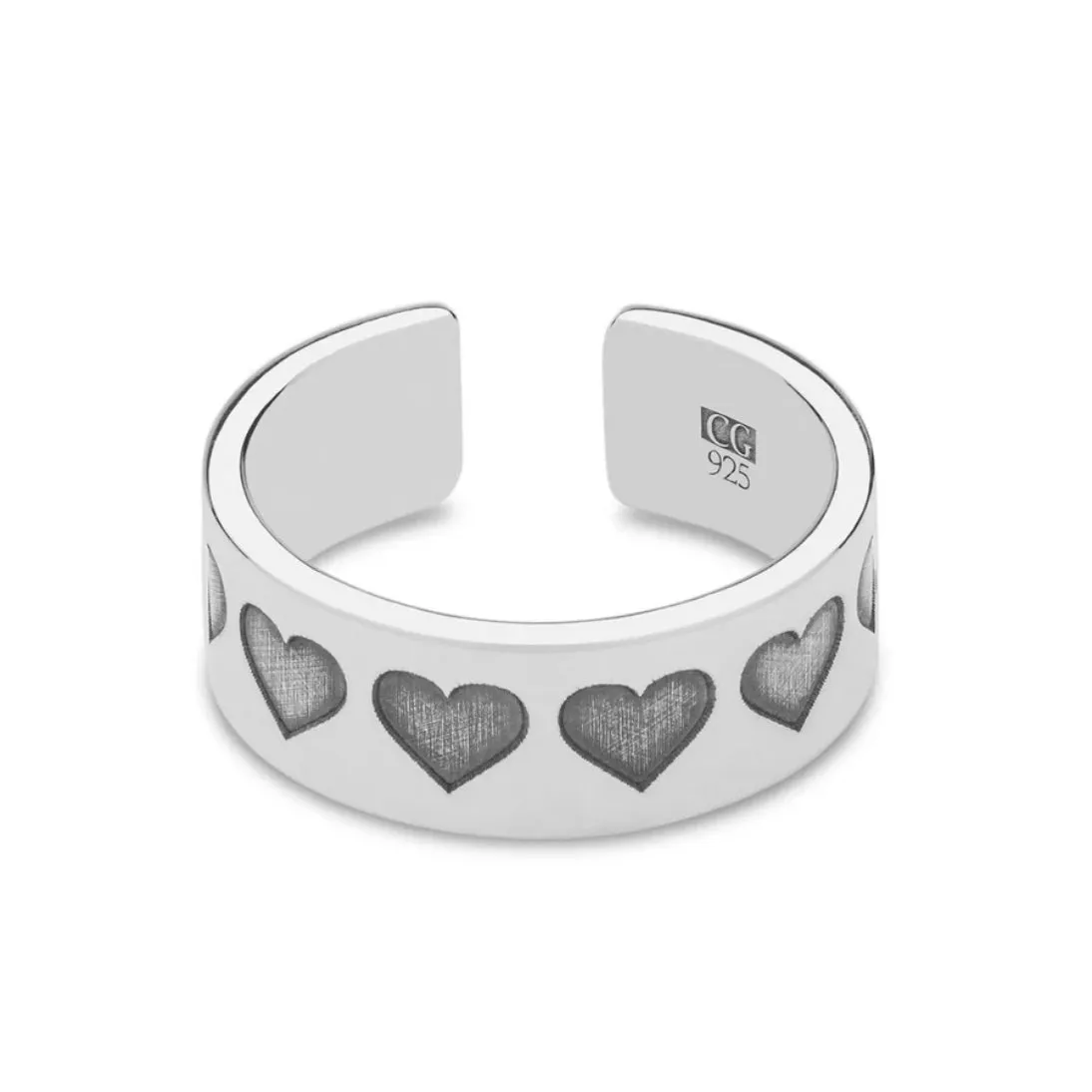 Carter Gore Heart Engraved Ring Sterling Silver