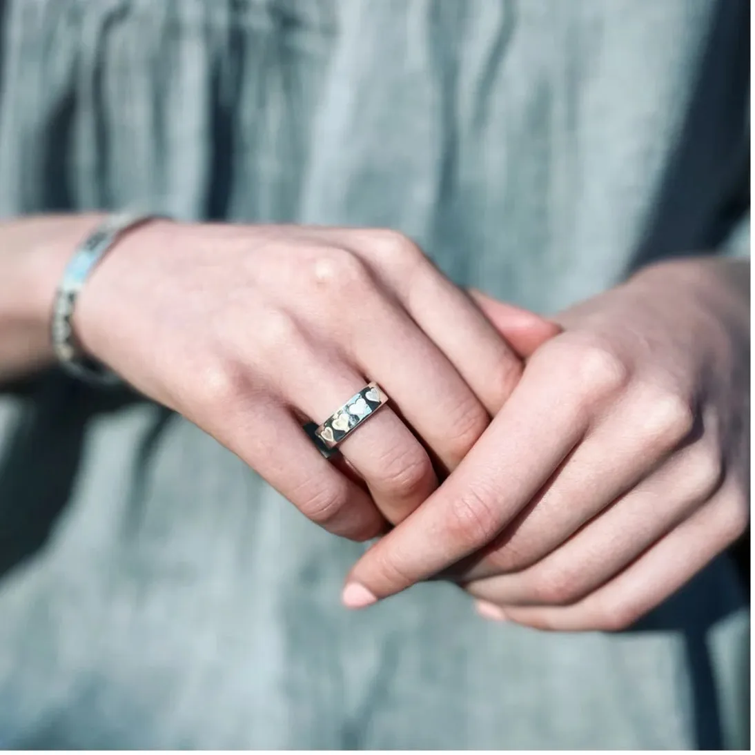 Carter Gore Heart Engraved Ring Sterling Silver