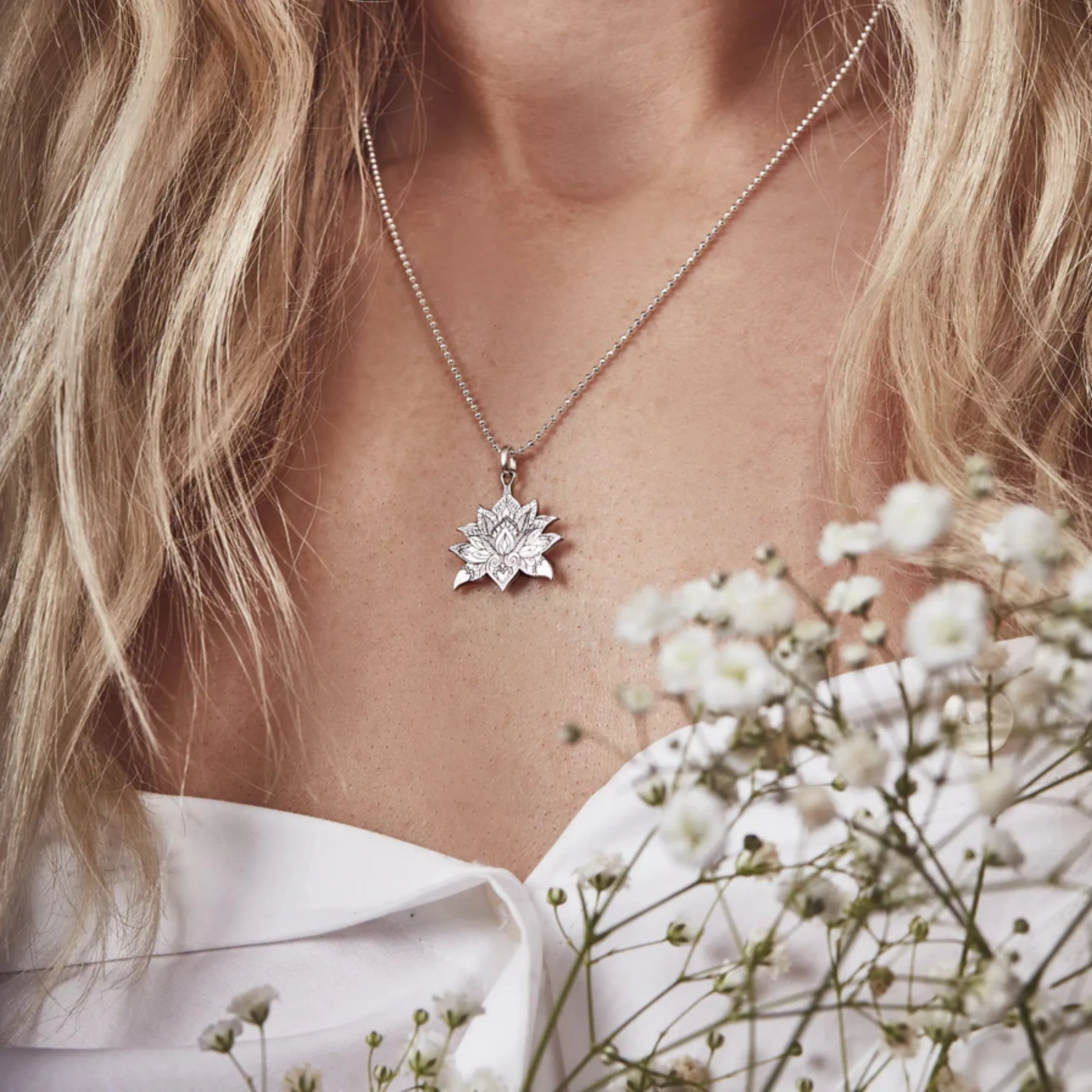 Carter Gore Lotus Pendant Necklace