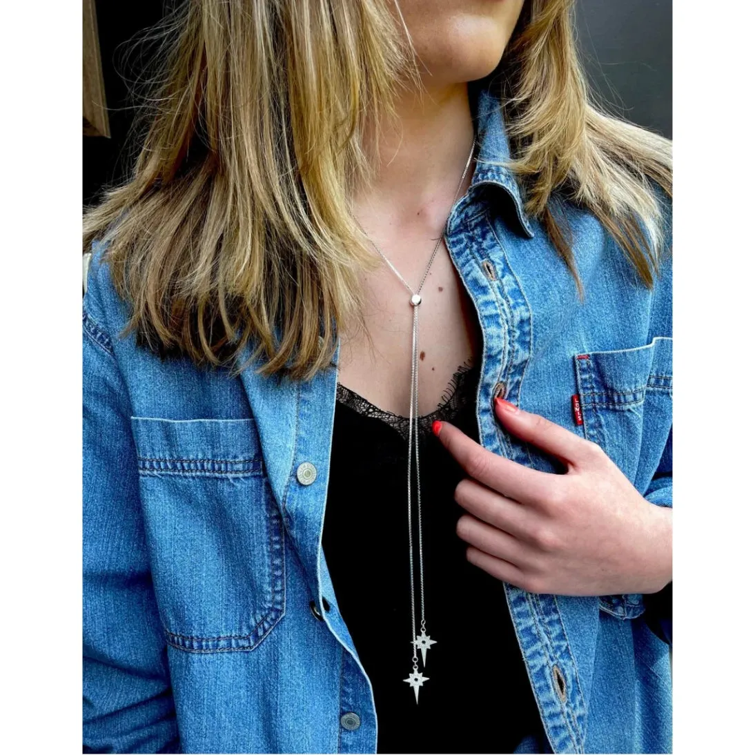 Carter Gore North Star Slider Necklace Sterling Silver