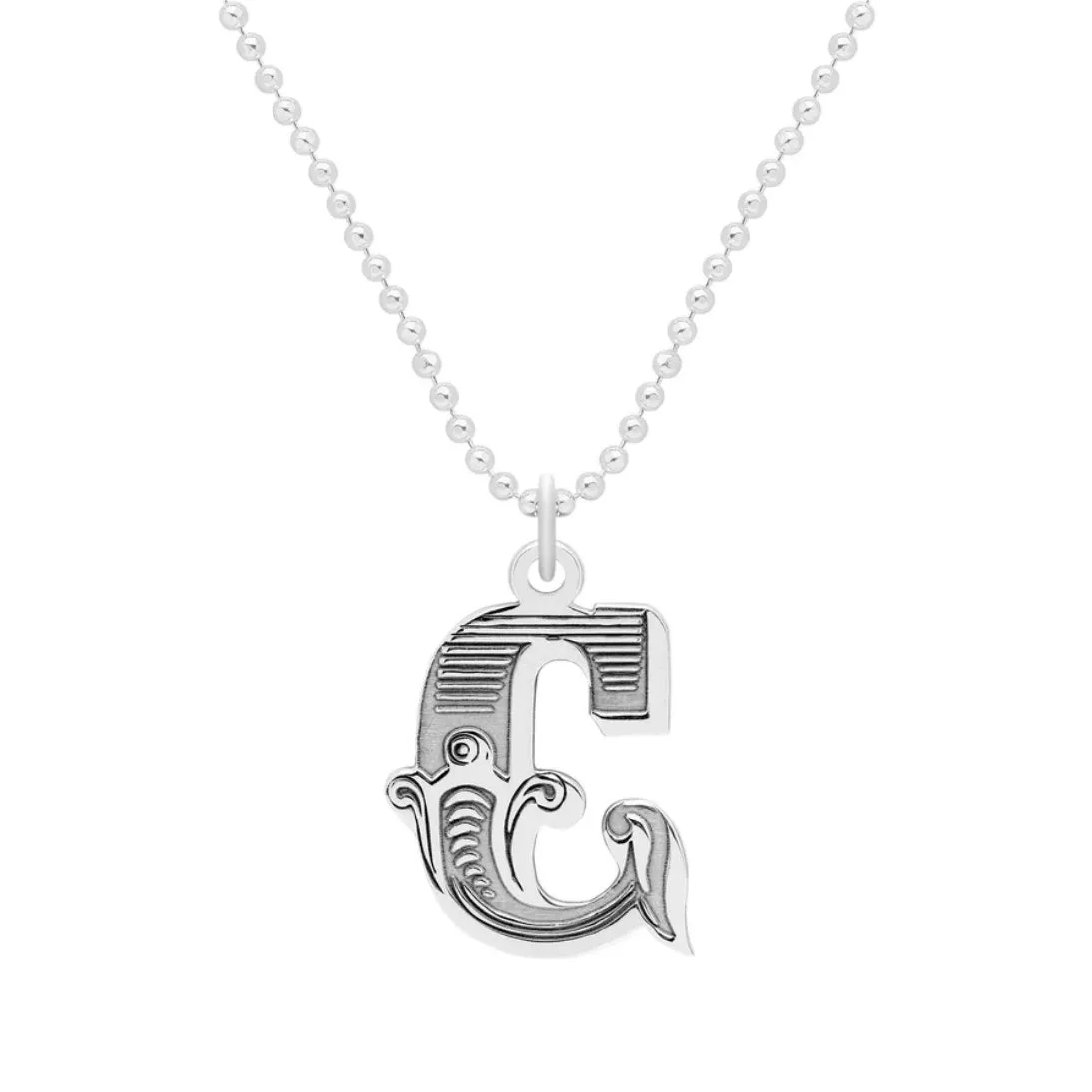 Carter Gore Small Letter Necklace Sterling Silver A-Z