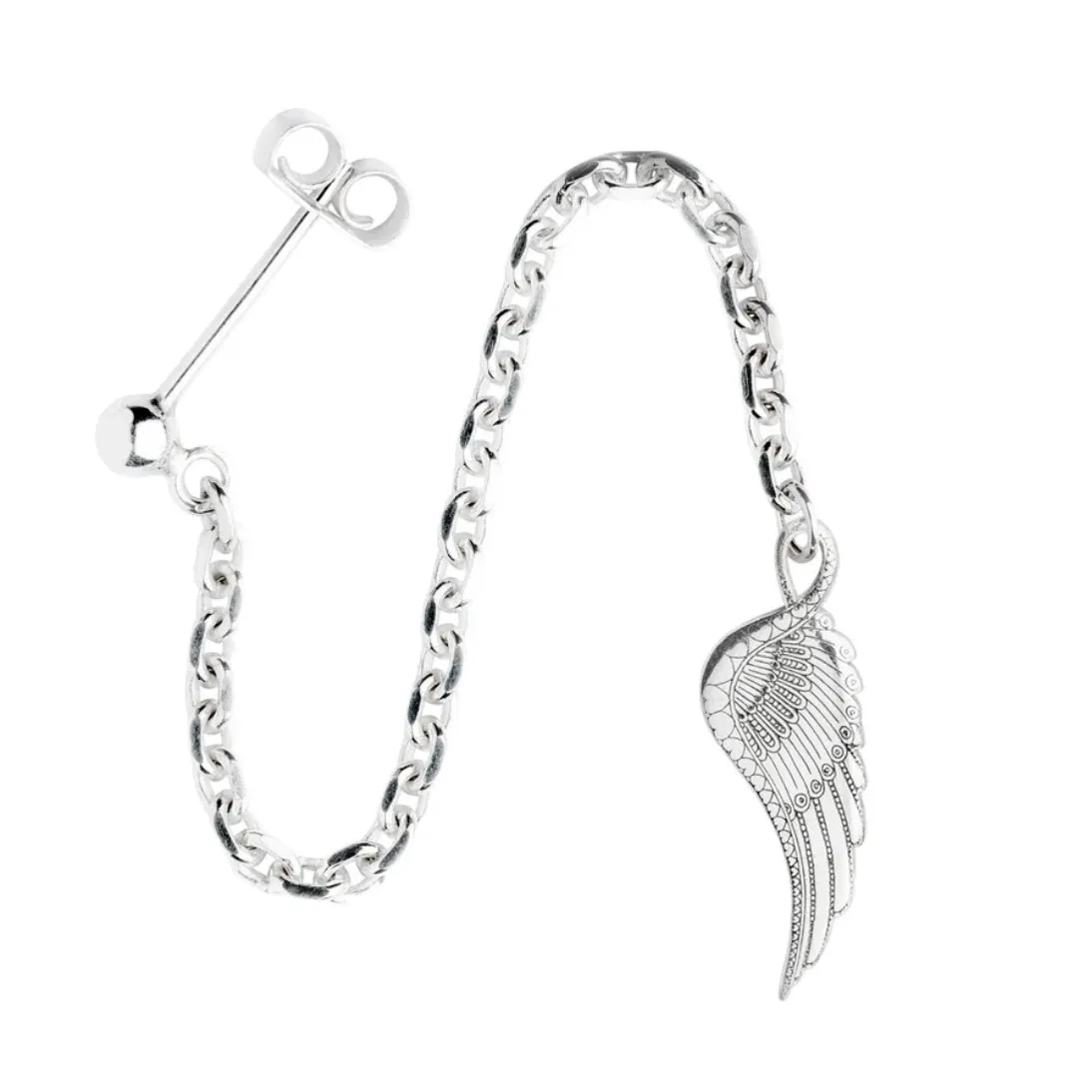 Carter Gore Wing Dropper Single Earring Sterling Silver 2 Sizes