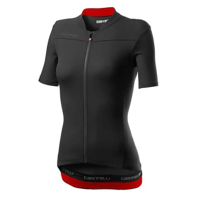 Castelli Anima 3 Womens Cycling Jersey (Light Black/Red)