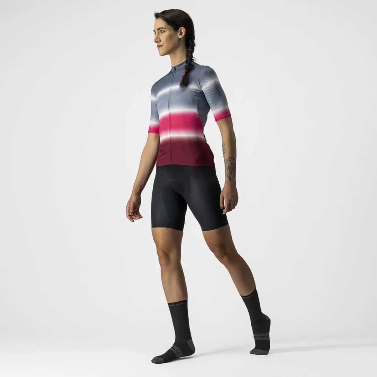Castelli Dolce Womens Cycling Jersey (Light Steel Blue/Bordeaux)