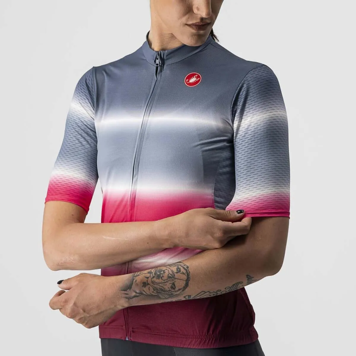 Castelli Dolce Womens Cycling Jersey (Light Steel Blue/Bordeaux)
