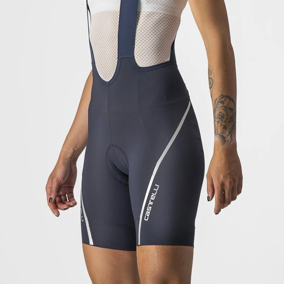 Castelli Velocissima 3 Womens Cycling Bibshorts (Savile Blue/Silver)