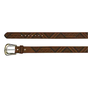 Catchfly Women's Caramel Geometric Belt