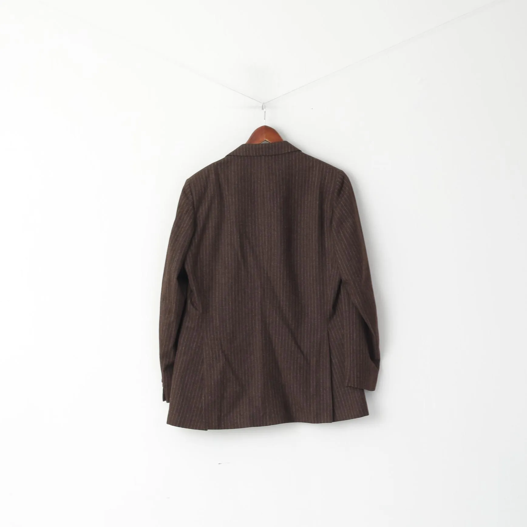 Centaur Men 44 Blazer Brown Striped British Drummond New Wool Single Breasted Jacket