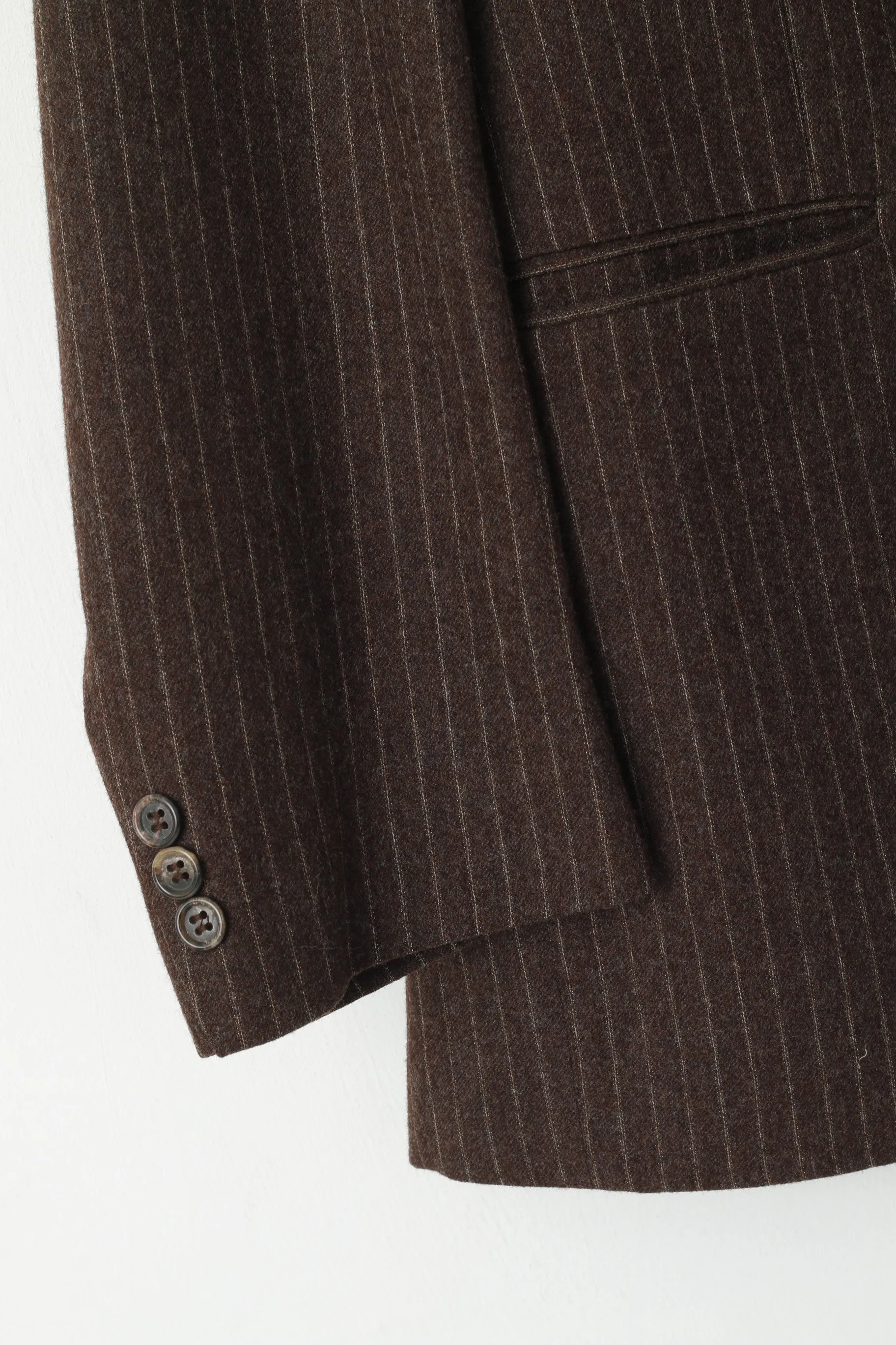 Centaur Men 44 Blazer Brown Striped British Drummond New Wool Single Breasted Jacket