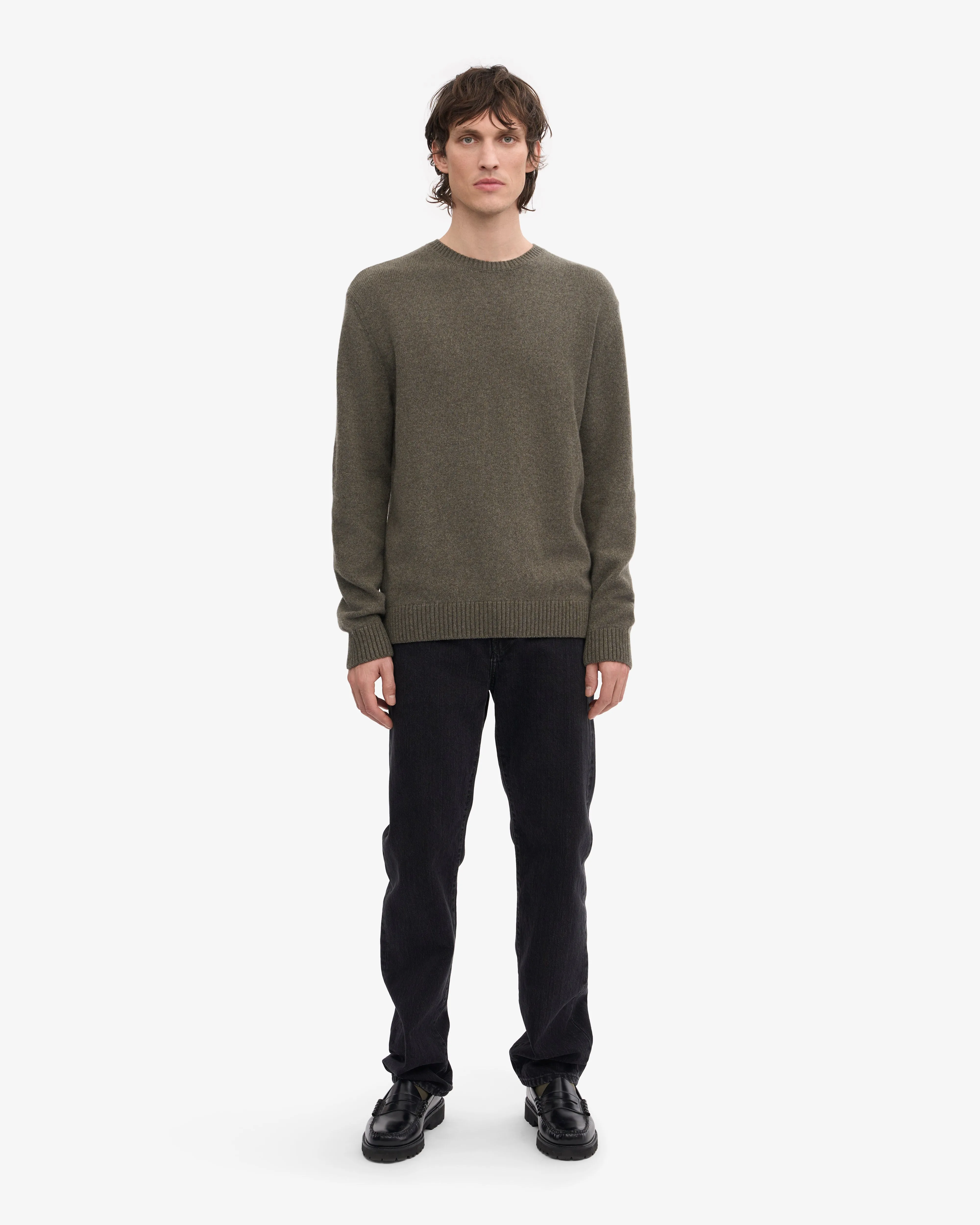 Classic Merino Wool Crew - Dusty Olive