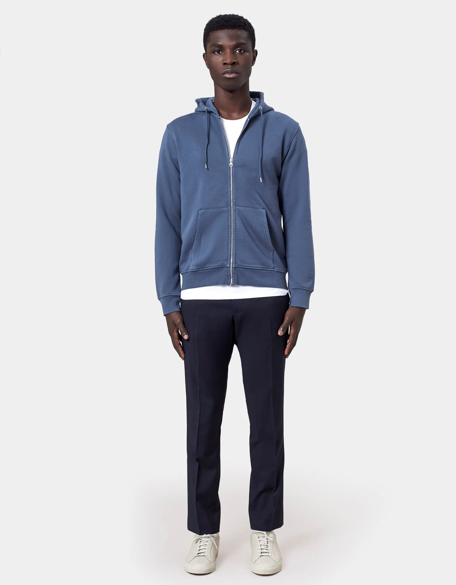 Classic Organic Zip Hood - Faded Pink