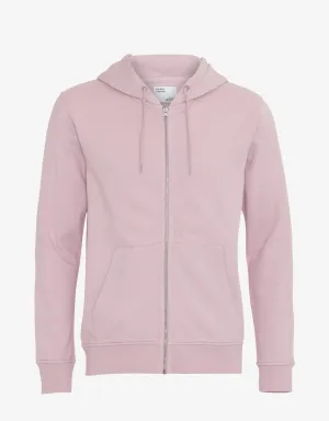 Classic Organic Zip Hood - Faded Pink