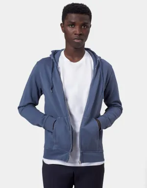 Classic Organic Zip Hood - Pacific Blue