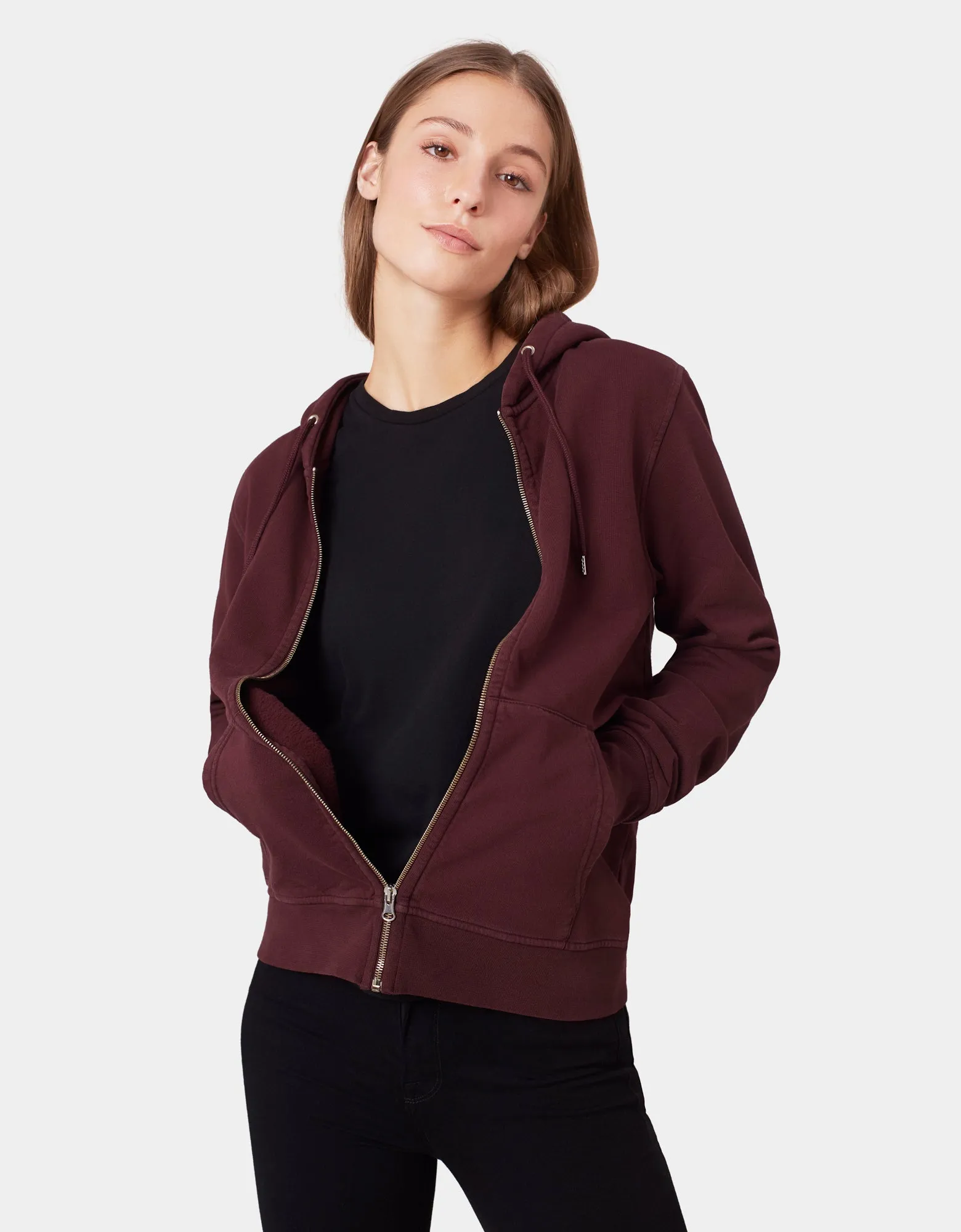 Classic Organic Zip Hood - Pearly Purple