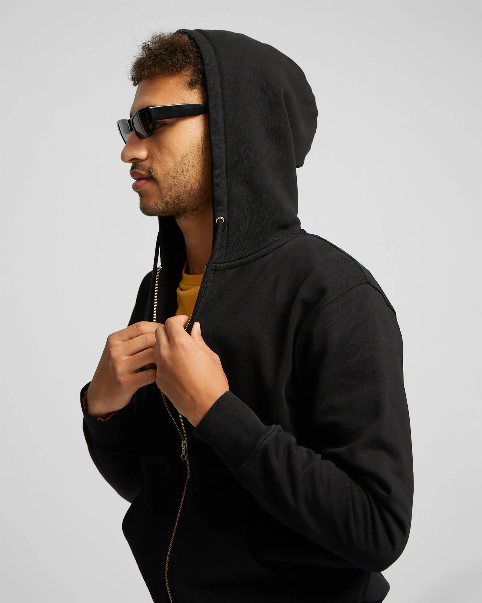 Classic Organic Zip Hood - Soft Yellow