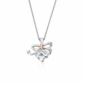 Clogau White Topaz Bow Necklace 3SCGS0714