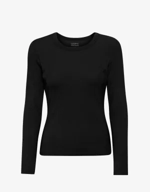 COLORFUL STANDARD - ORGANIC RIB LONG SLEEVE T-SHIRT - BLACK