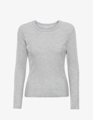 COLORFUL STANDARD - ORGANIC RIB LONG SLEEVE T-SHIRT - HEATHER GREY