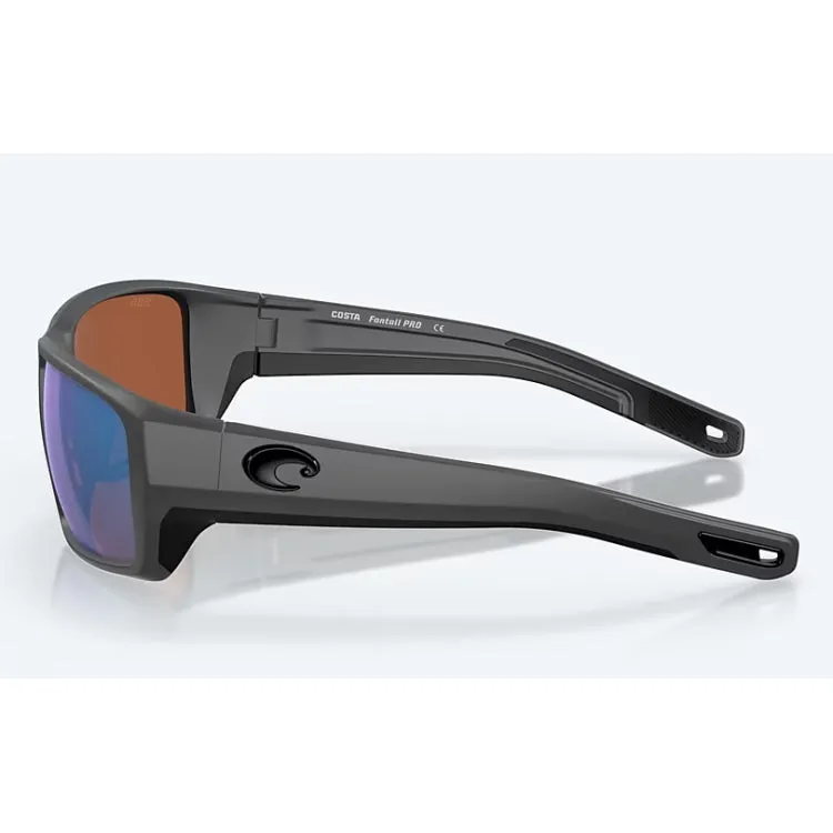 Costa Del Mar Fantail Pro Sunglasses - Matte Grey Frame - Green Mirror 580G Lens