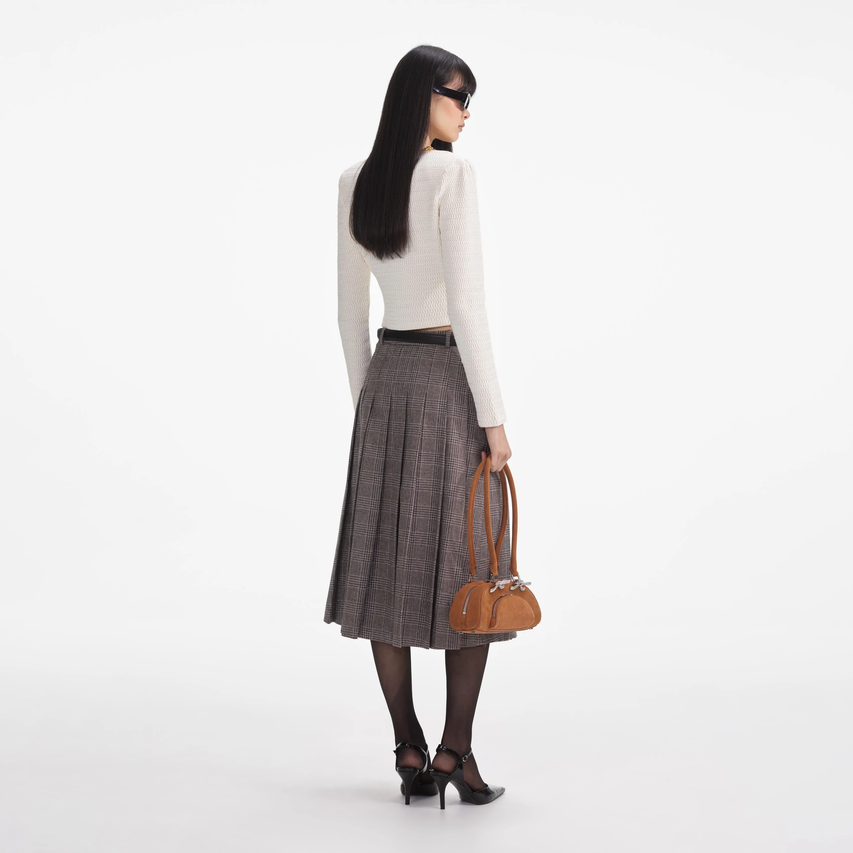 Cream Lurex Knit Cardigan Self Portrait