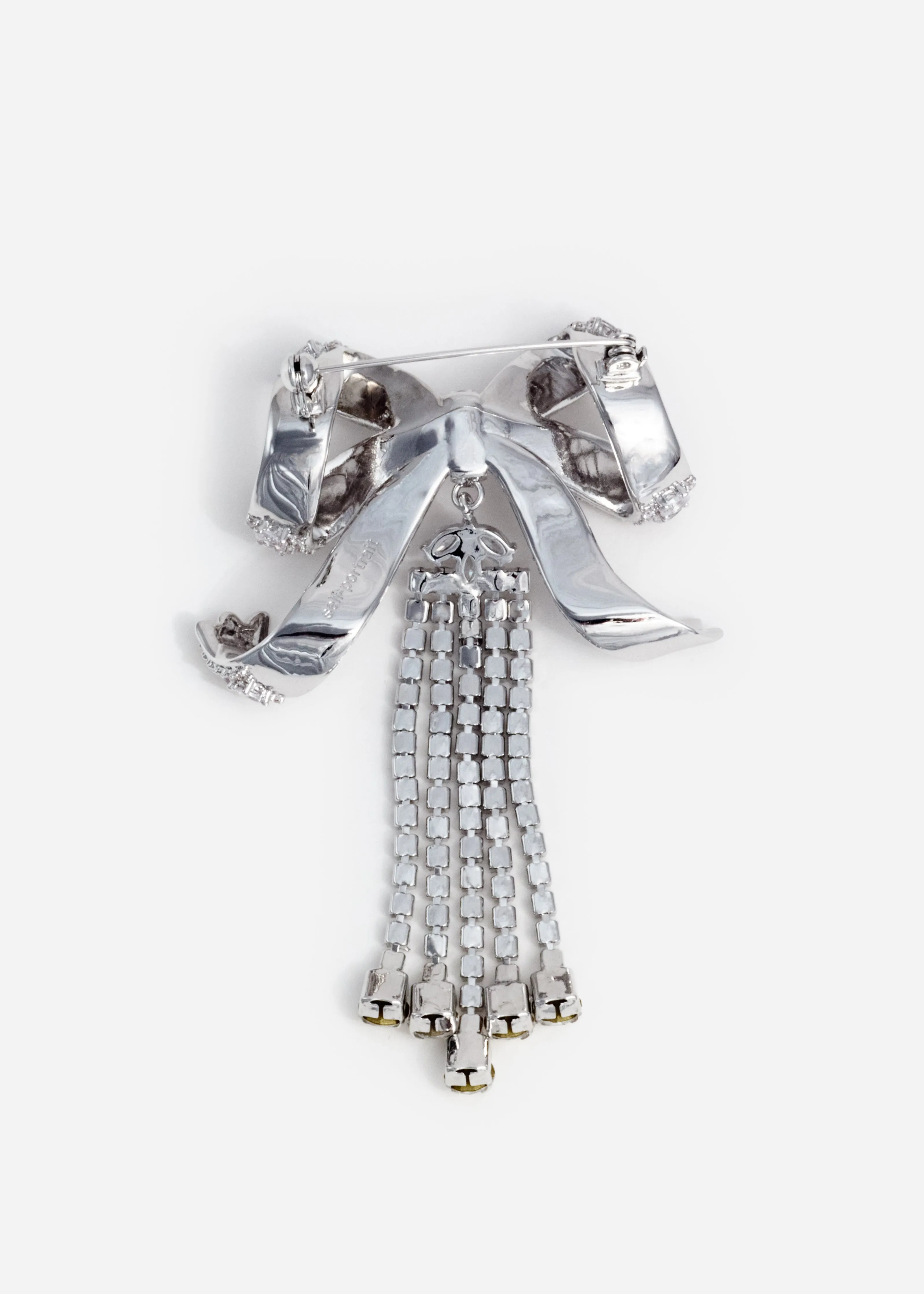 Crystal Bow Droplet Brooch Self Portrait