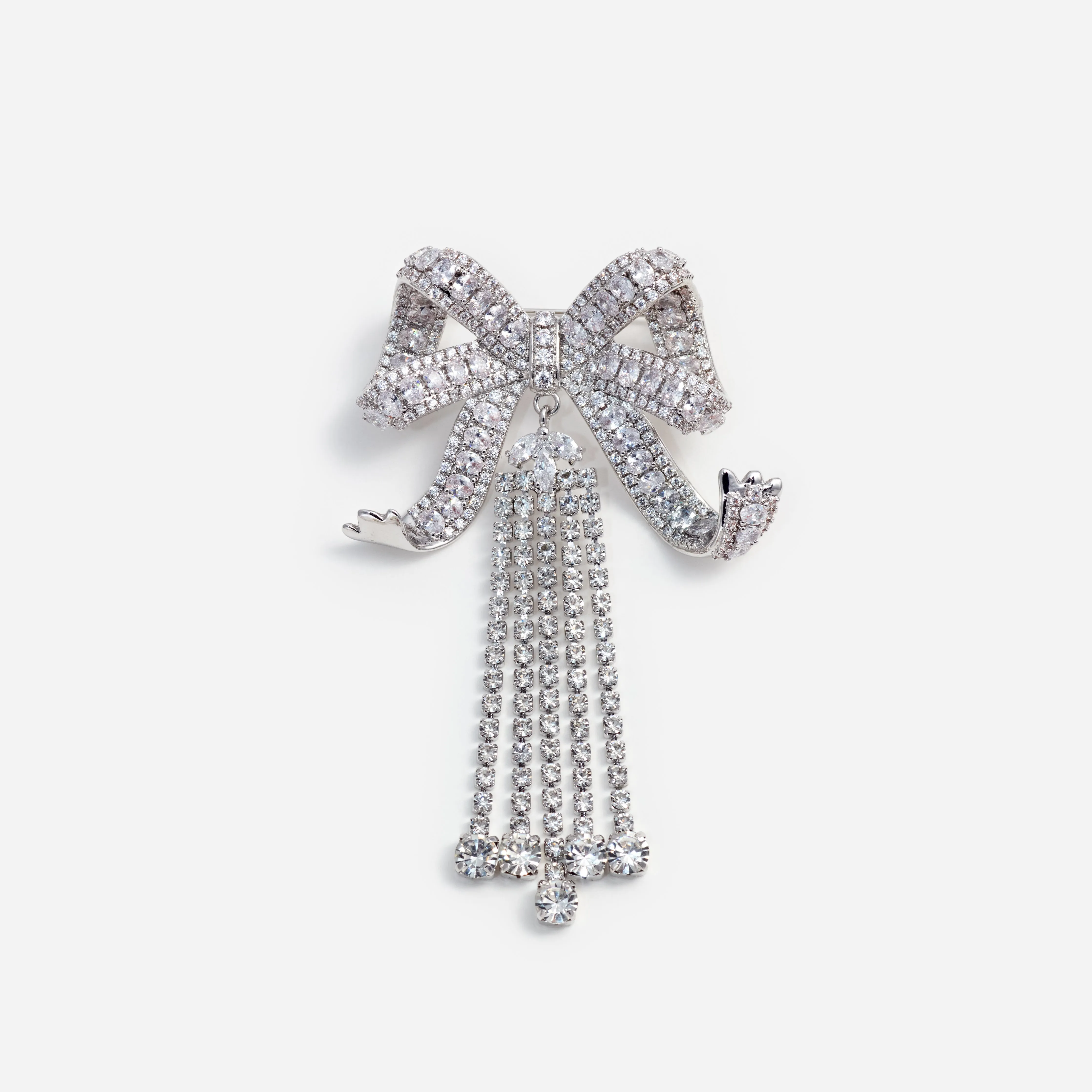 Crystal Bow Droplet Brooch Self Portrait