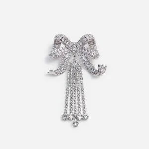 Crystal Bow Droplet Brooch Self Portrait