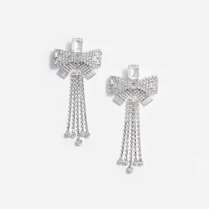 Crystal Bow Droplet Earrings Self Portrait