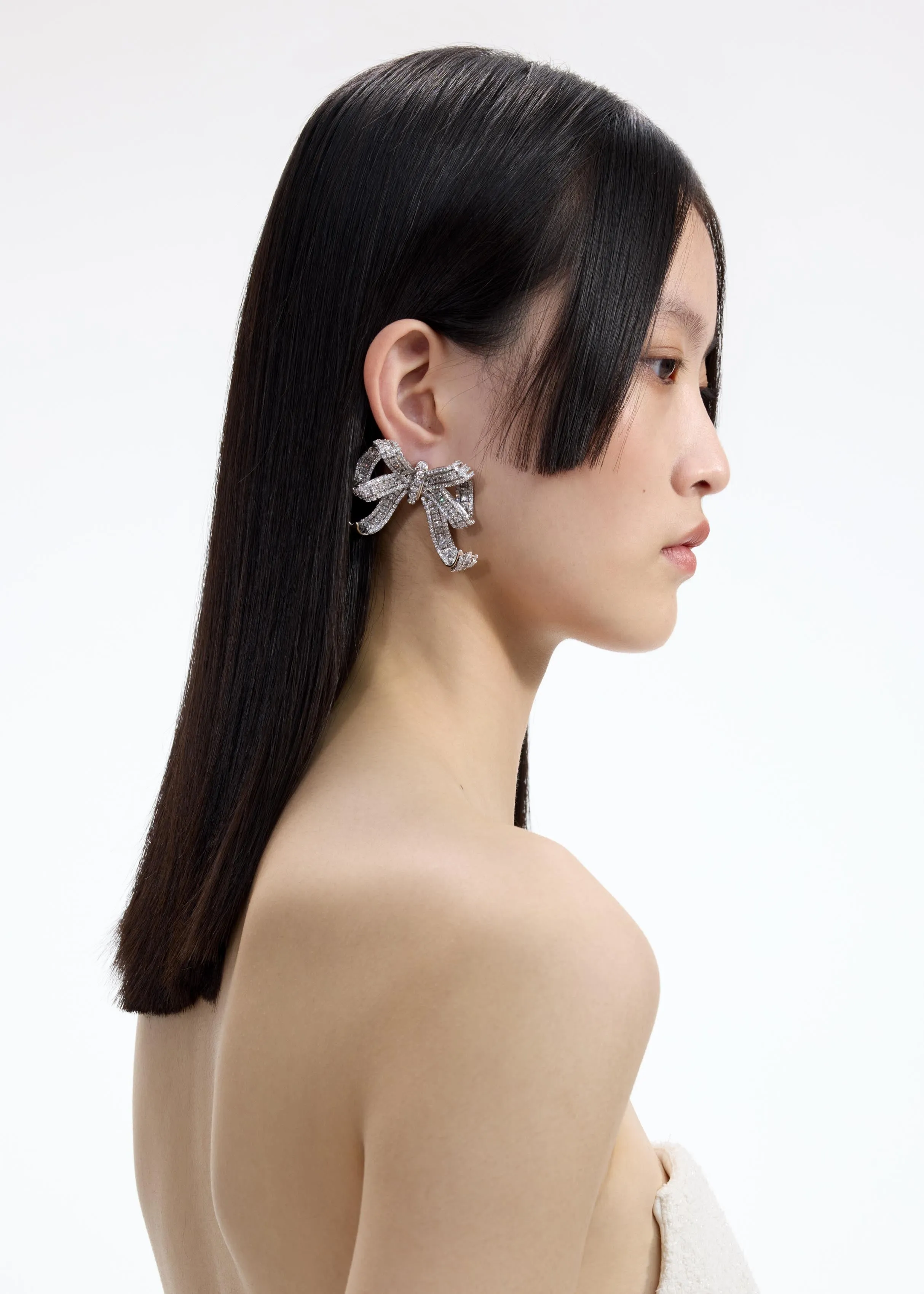 Crystal Bow Earrings Self Portrait