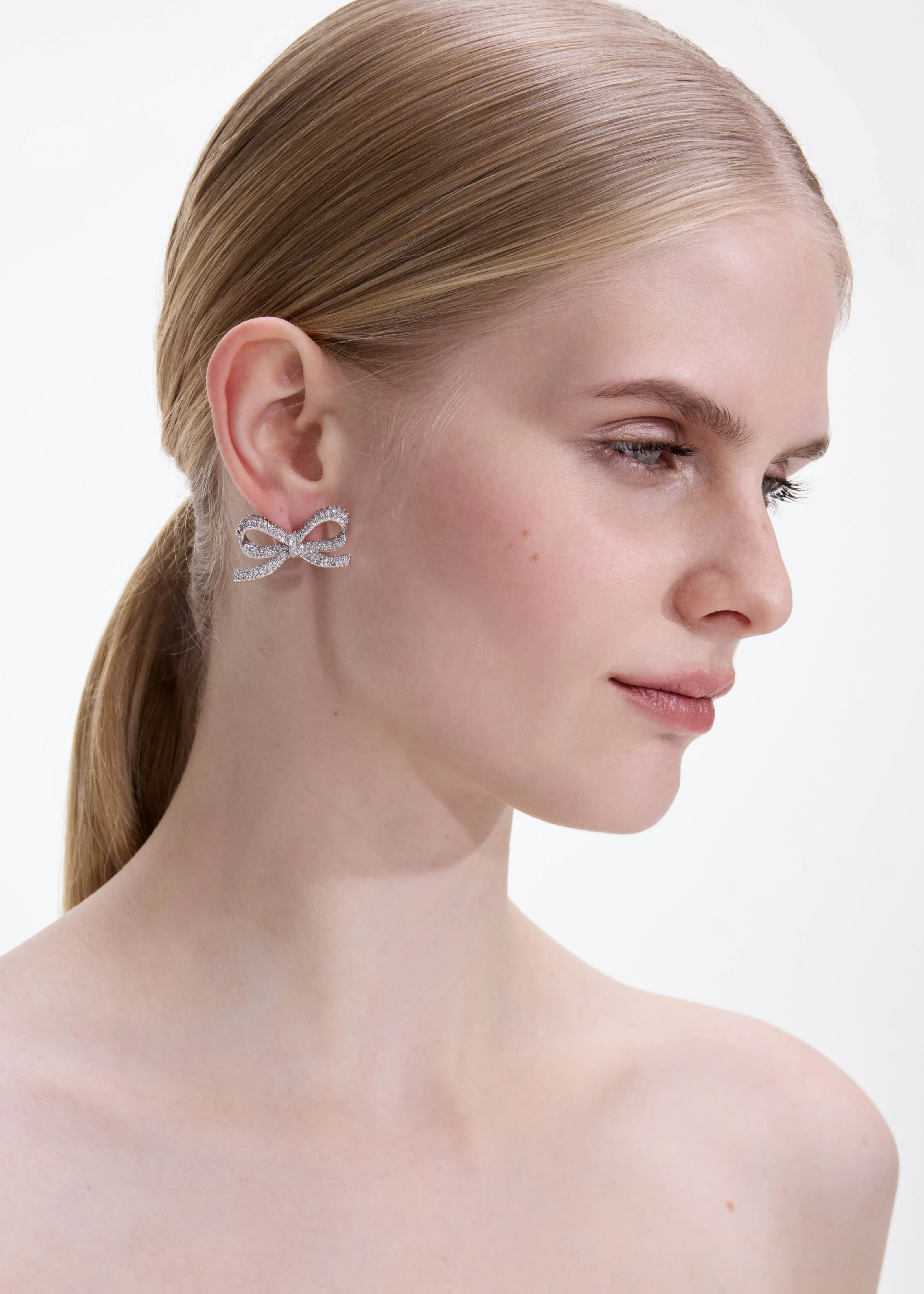 Crystal Bow Earrings Self Portrait