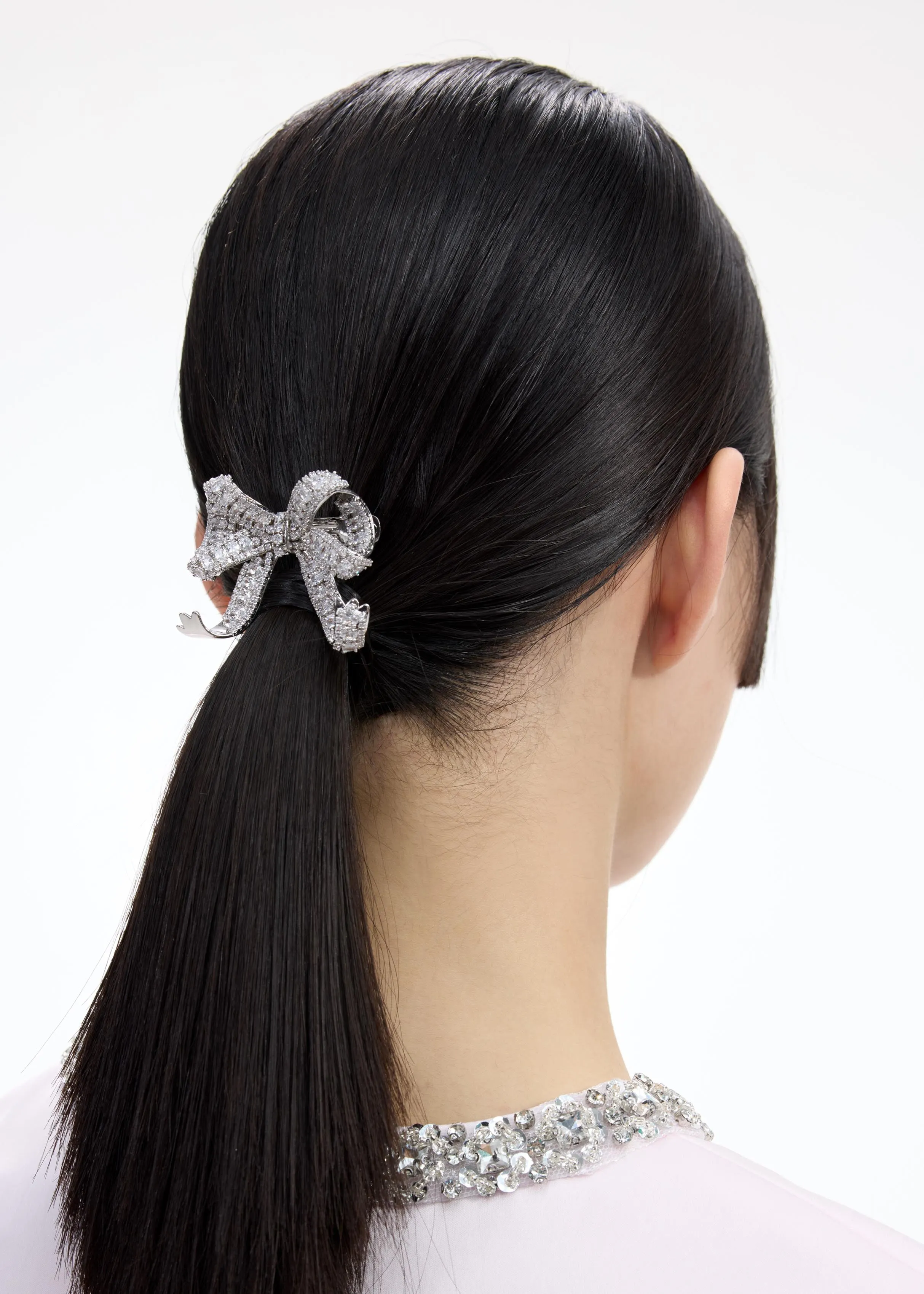 Crystal Bow Hair Clip Self Portrait