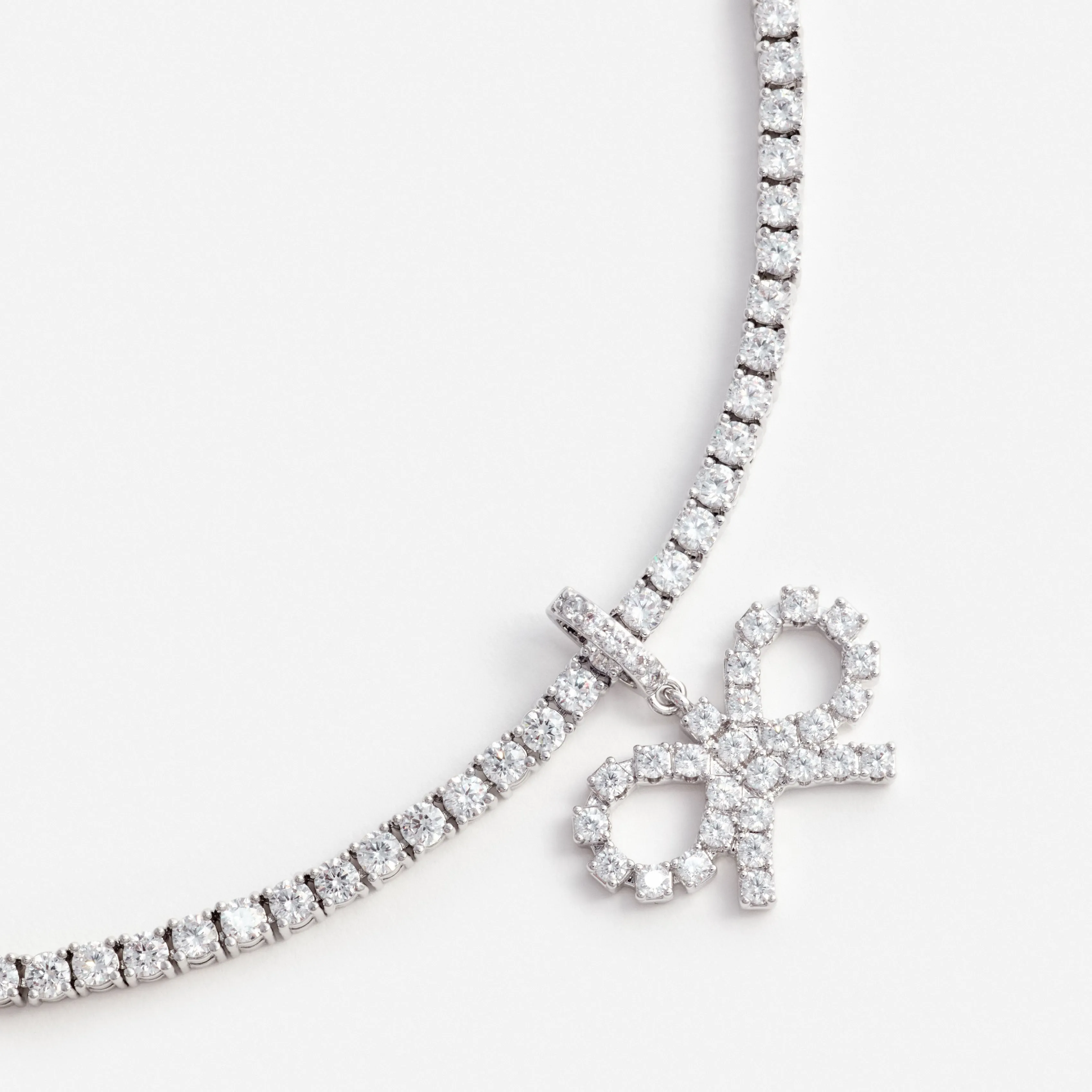 Crystal Bow Tennis Necklace Self Portrait