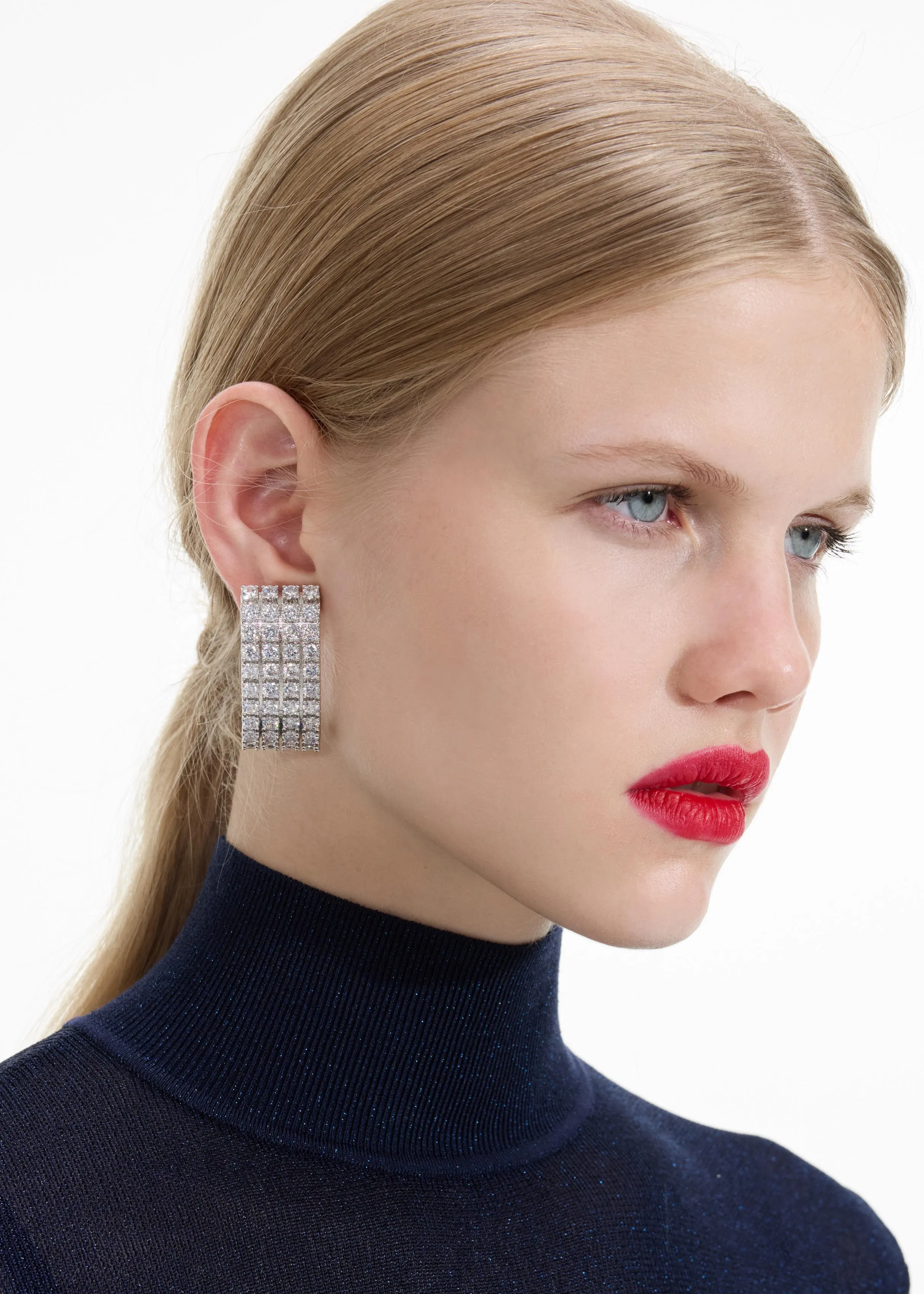 Crystal Chainmail Earrings Self Portrait