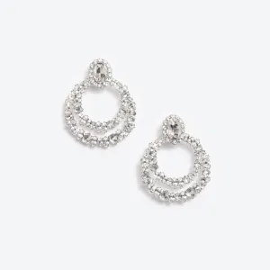 Crystal Double Hoop Earrings Self Portrait