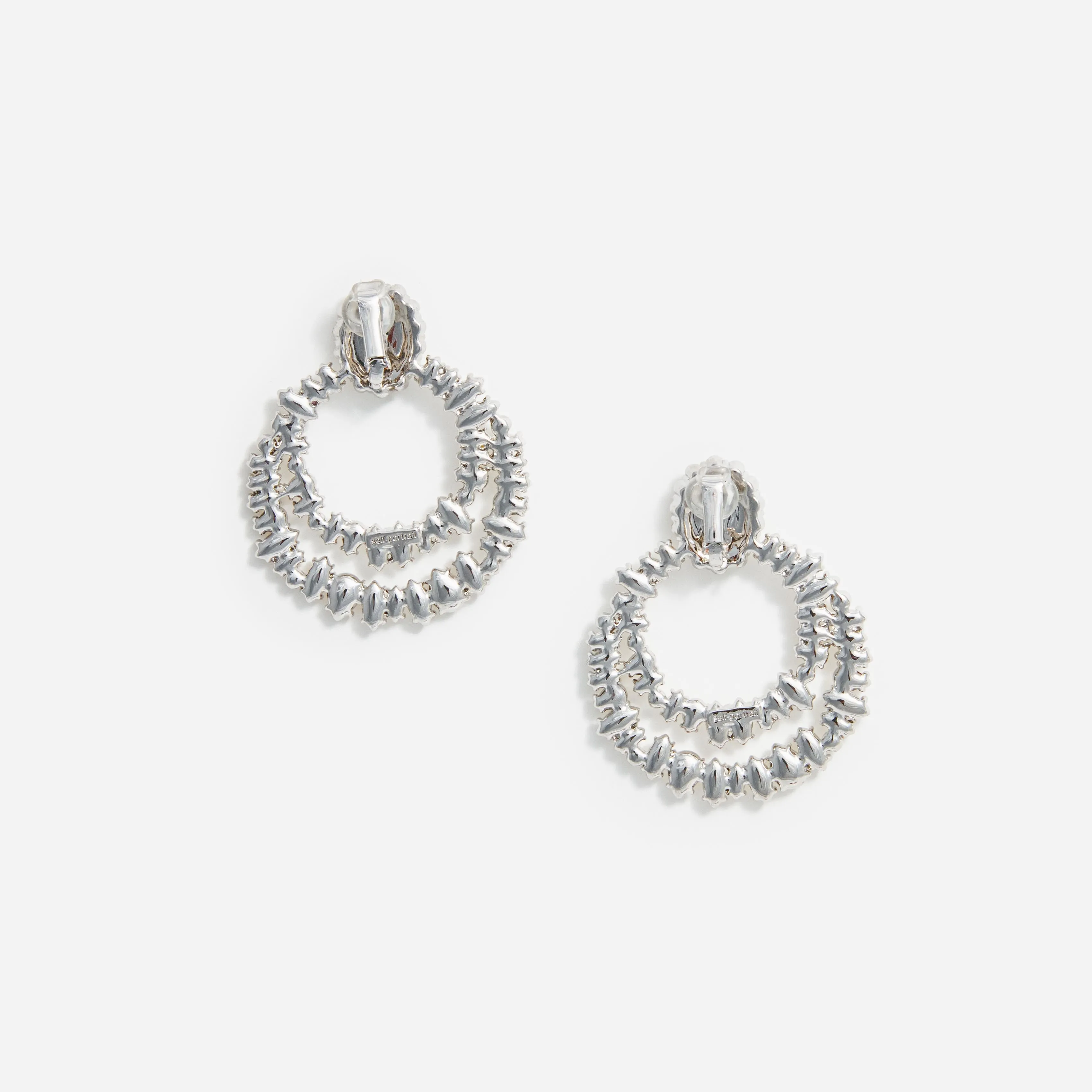 Crystal Double Hoop Earrings Self Portrait