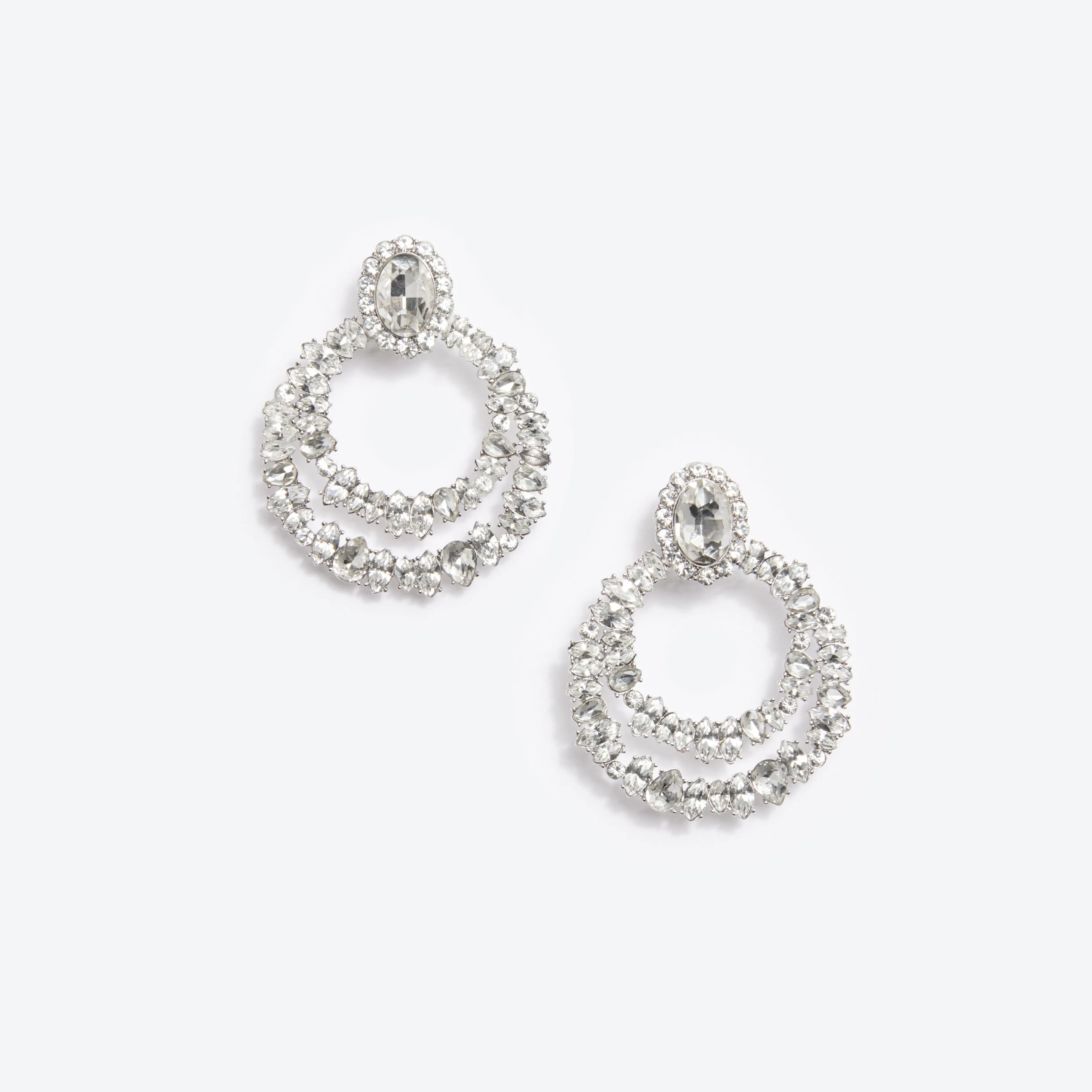 Crystal Double Hoop Earrings Self Portrait