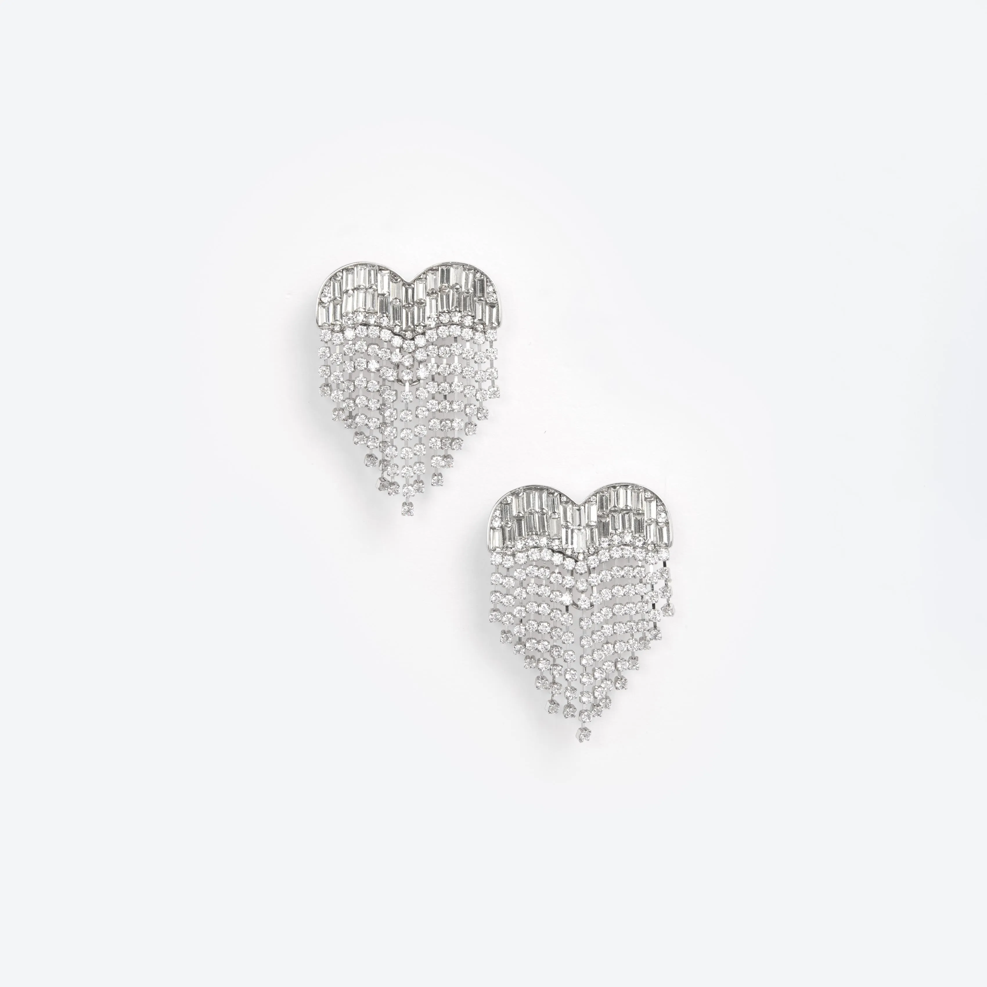 Crystal Heart Earrings Self Portrait