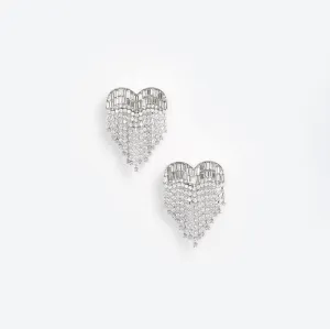 Crystal Heart Earrings Self Portrait