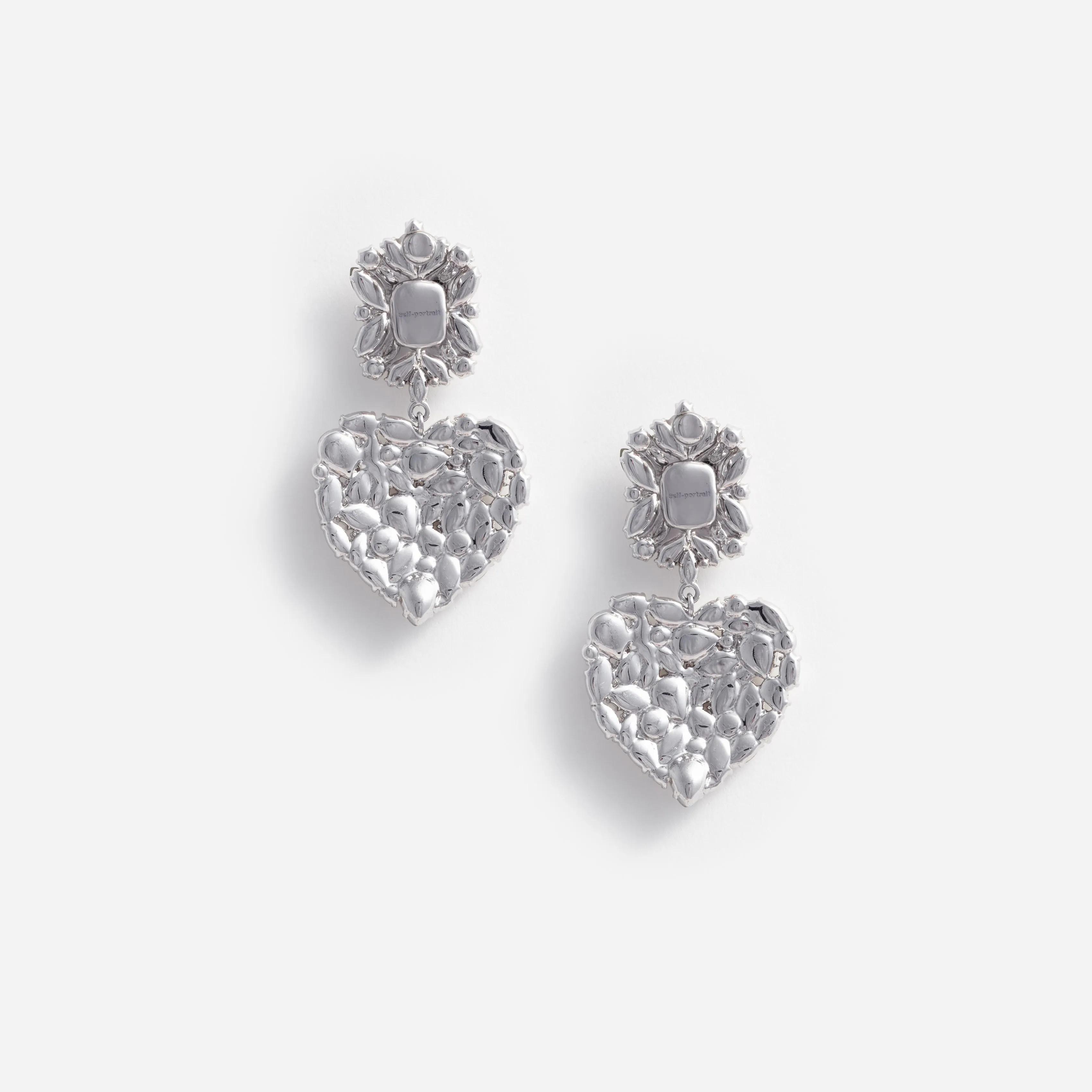 Crystal Heart Tiered Earrings Self Portrait