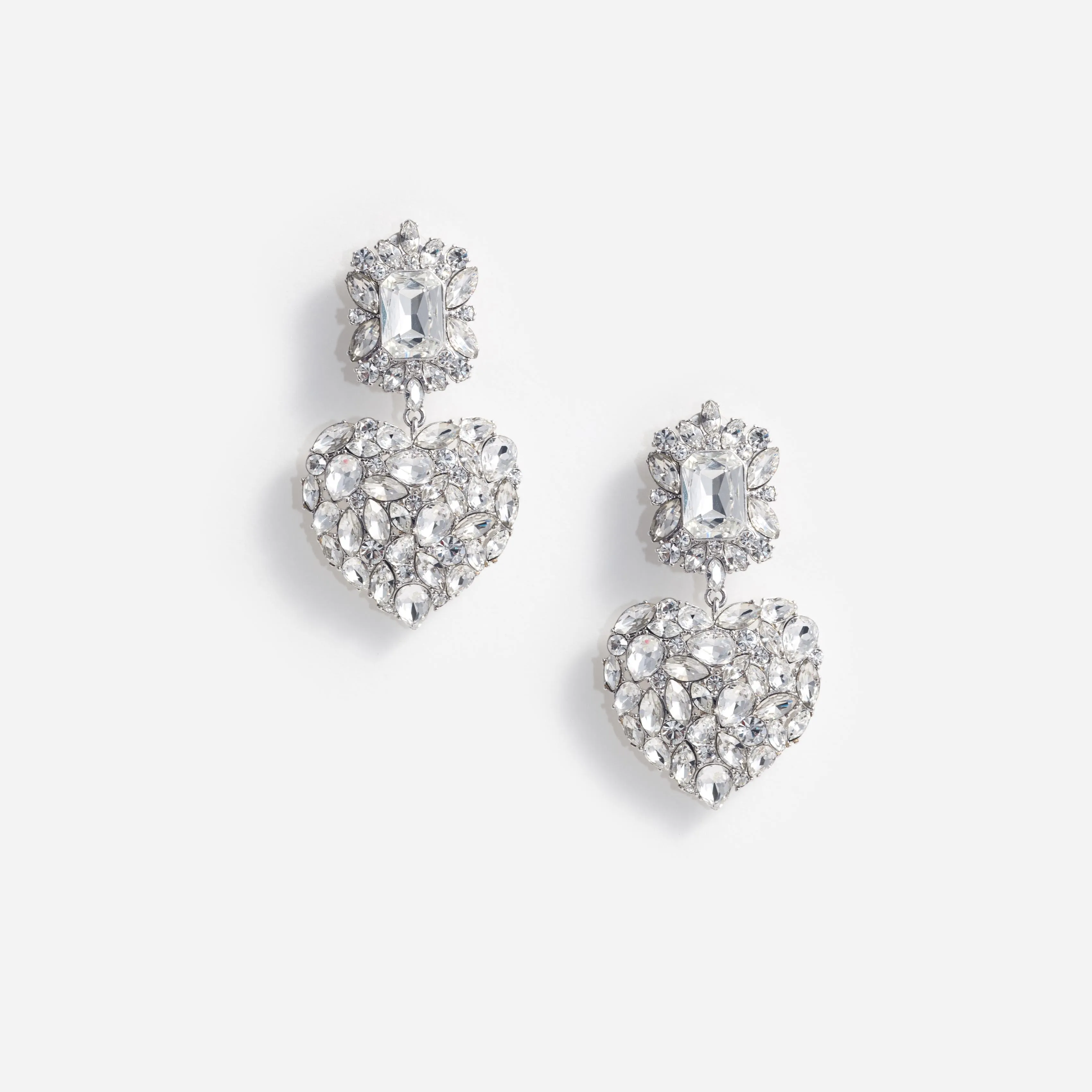 Crystal Heart Tiered Earrings Self Portrait
