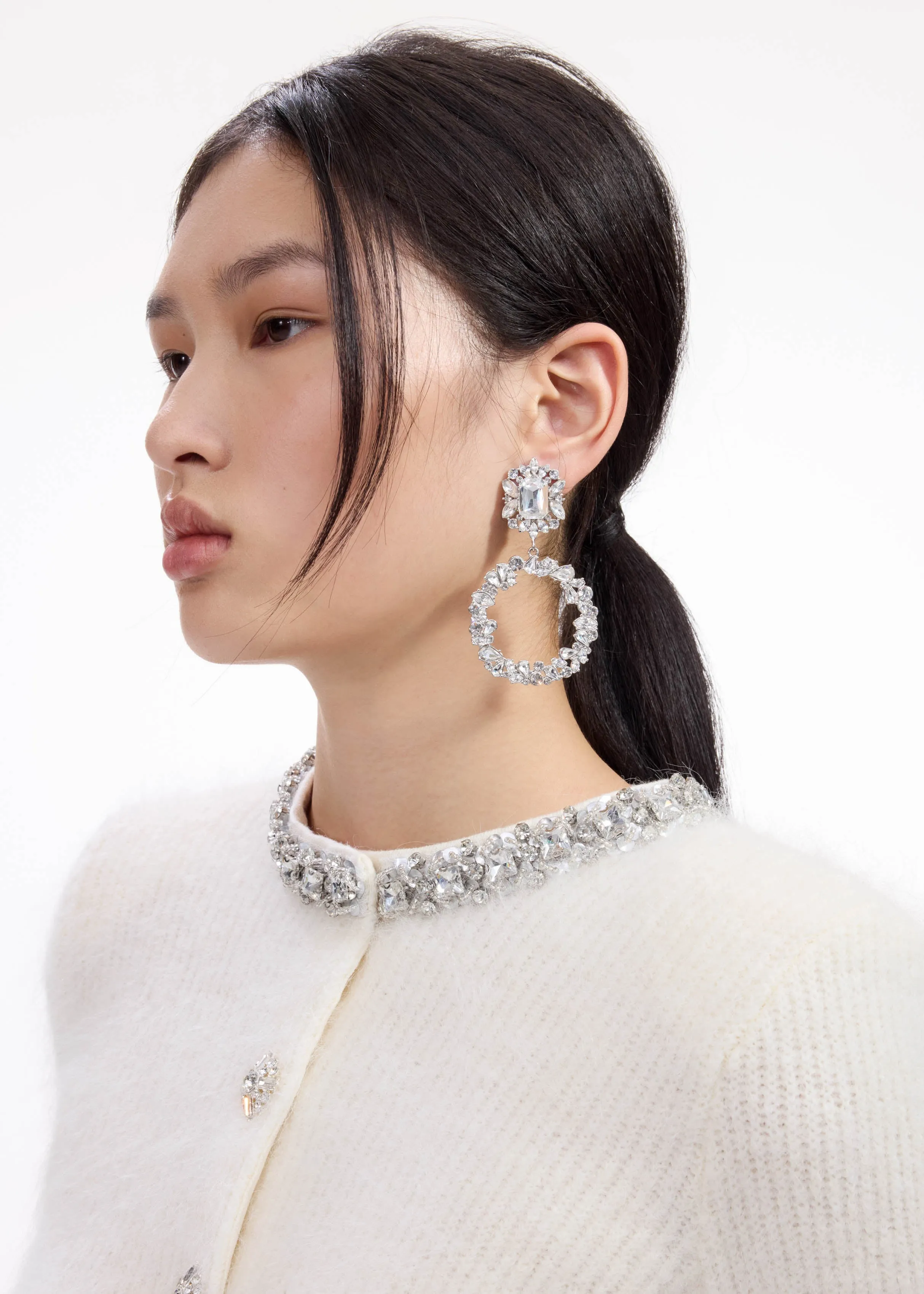 Crystal Hoop Earrings Self Portrait