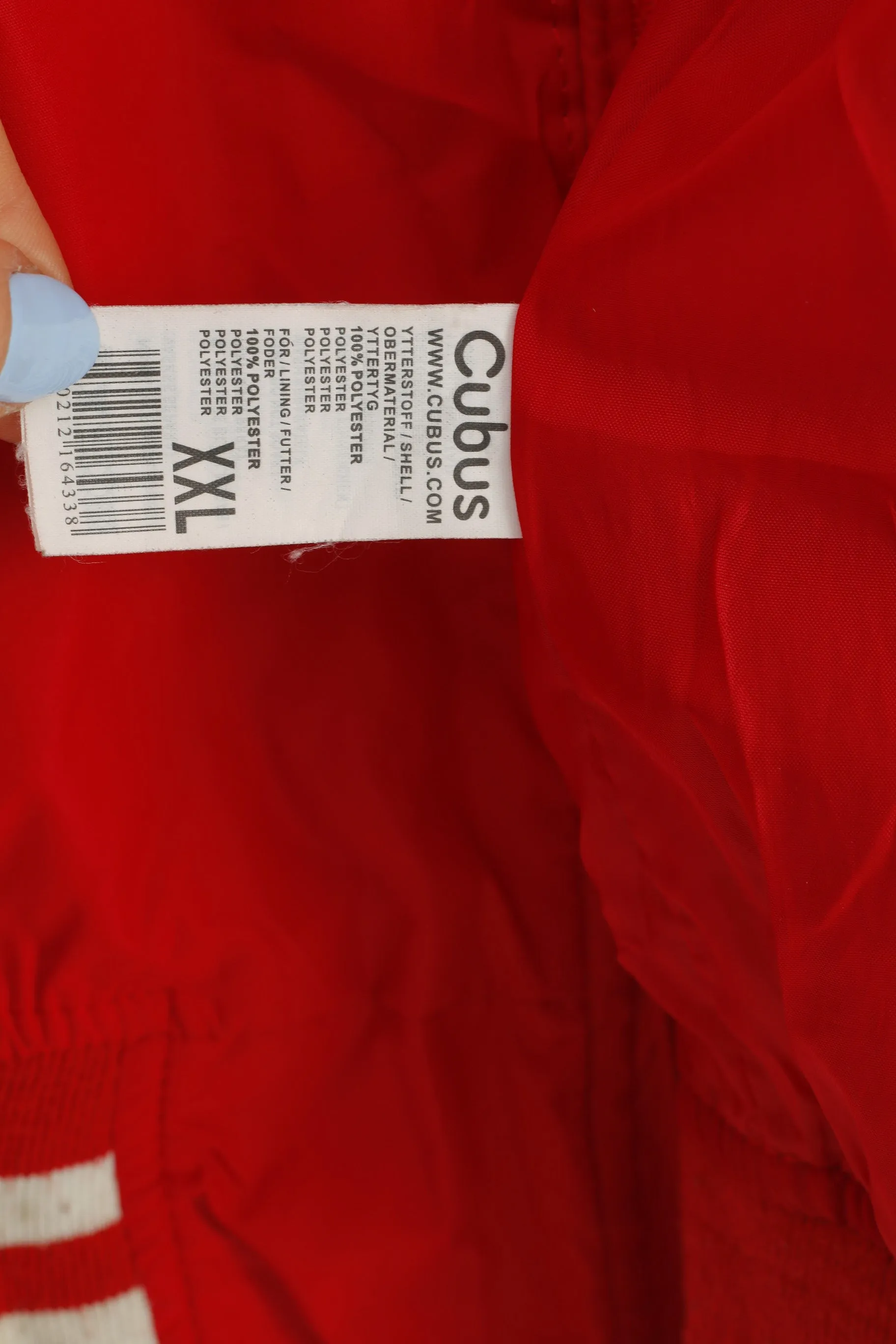 Cubus Men 2XL  Jacket Full Zipper Red Sportswear Vintage Collar Pockets Top