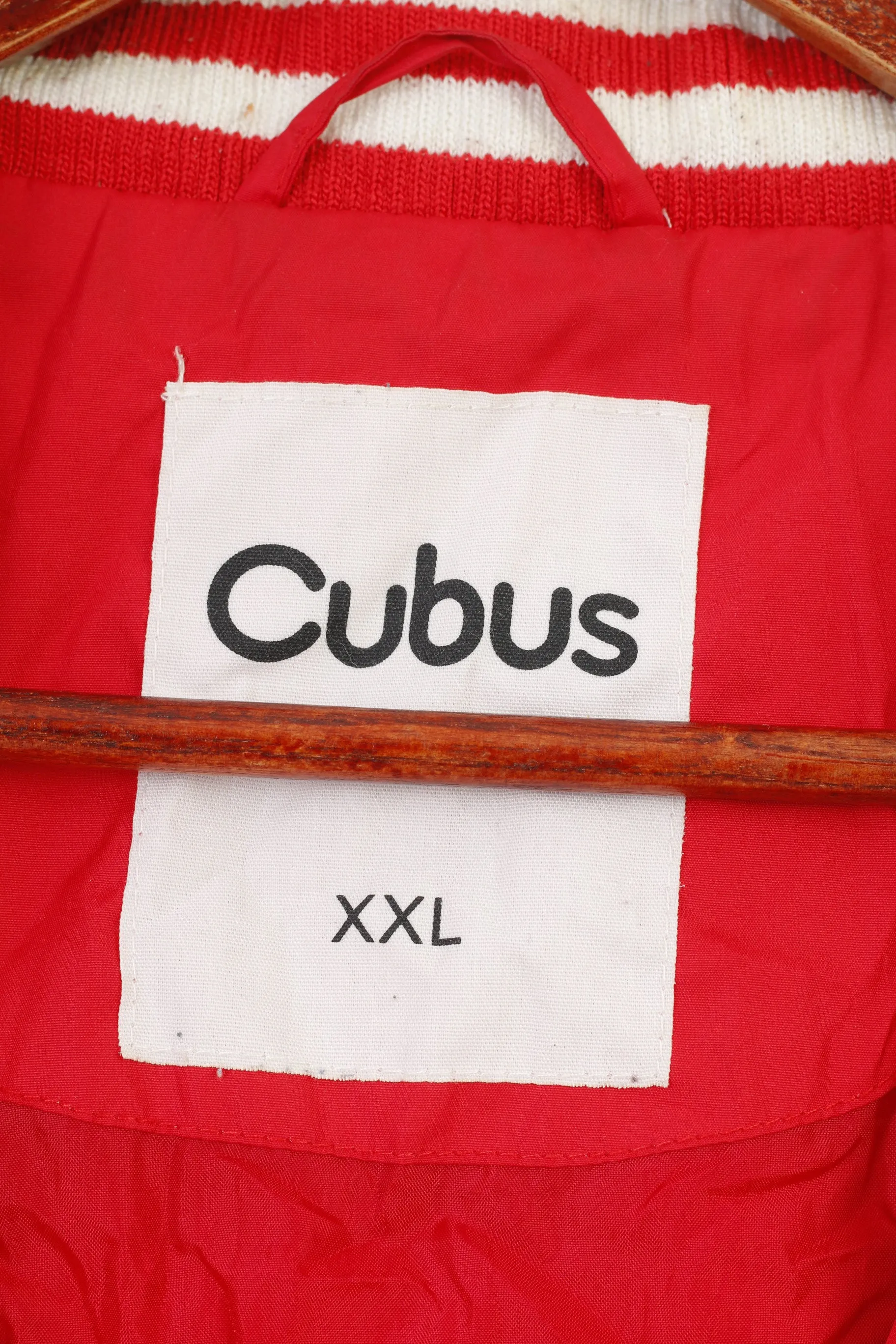 Cubus Men 2XL  Jacket Full Zipper Red Sportswear Vintage Collar Pockets Top