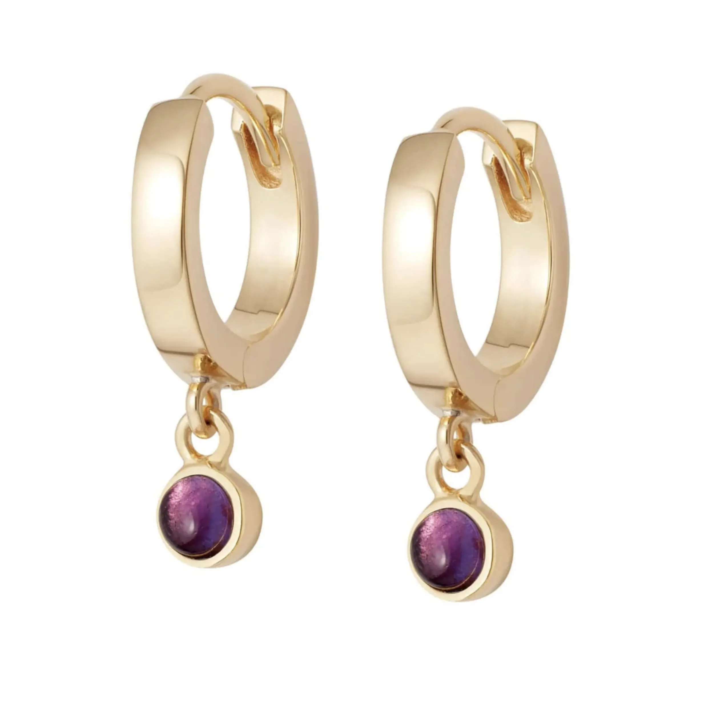 Daisy London AMETHYST HEALING HUGGIE HOOPS HE3002_GP