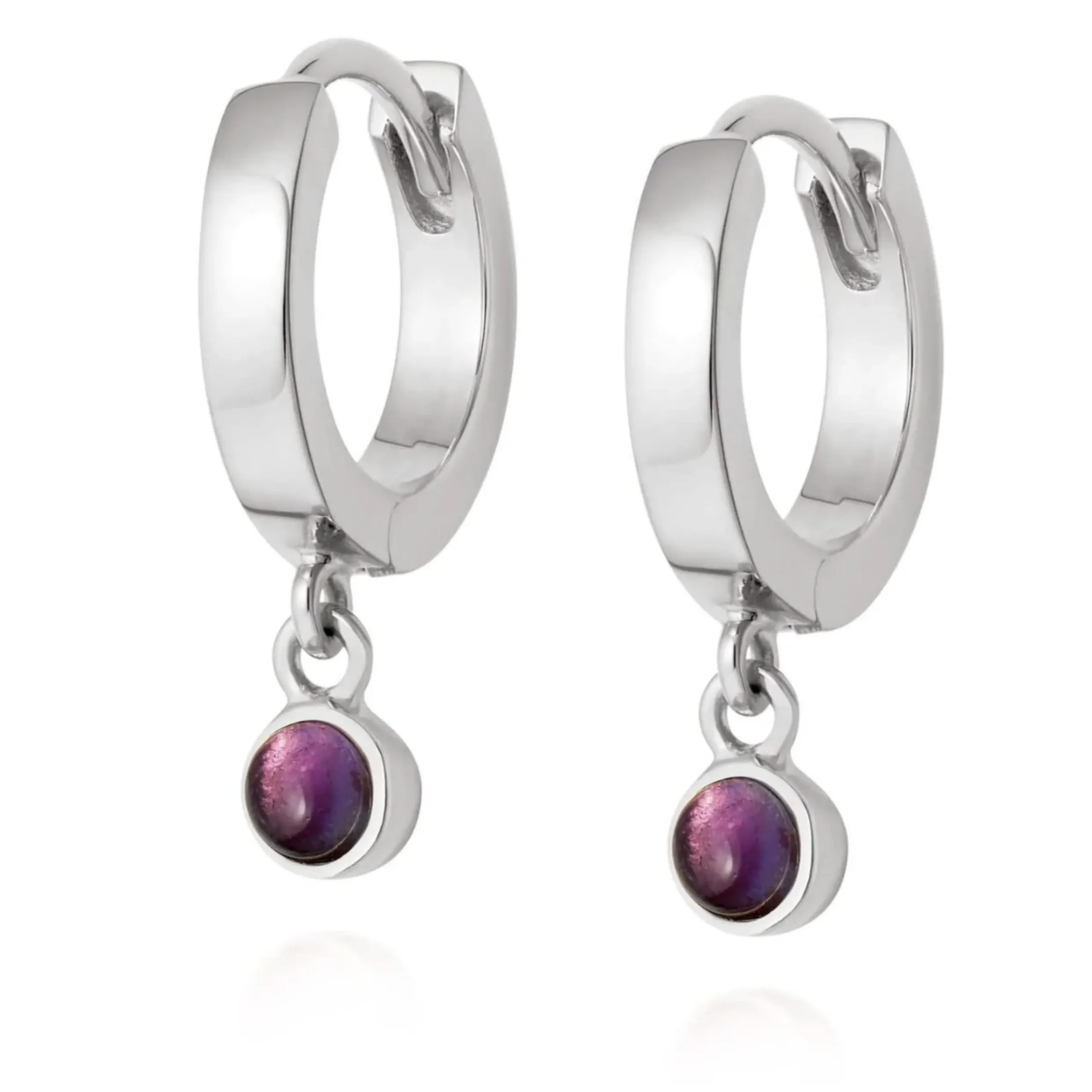 Daisy London Amethyst Healing Huggie Hoops Sterling Silver HE3002
