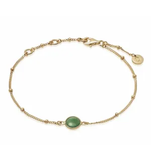Daisy London Green Aventurine Healing Stone Bobble Bracelet 18Ct Gold Plate HBR1001_GP